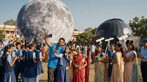 Giant moon carnival experience